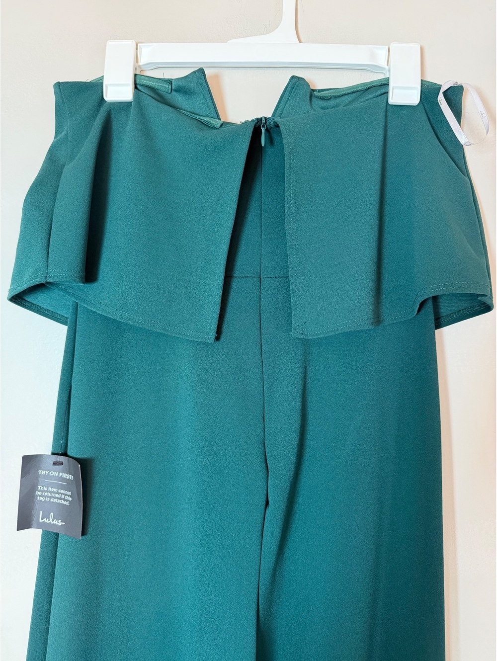 Lulus NWT Women's Emerald Green Strapless Wide-Leg Jumpsuit, Size Large - Picture 4 of 8